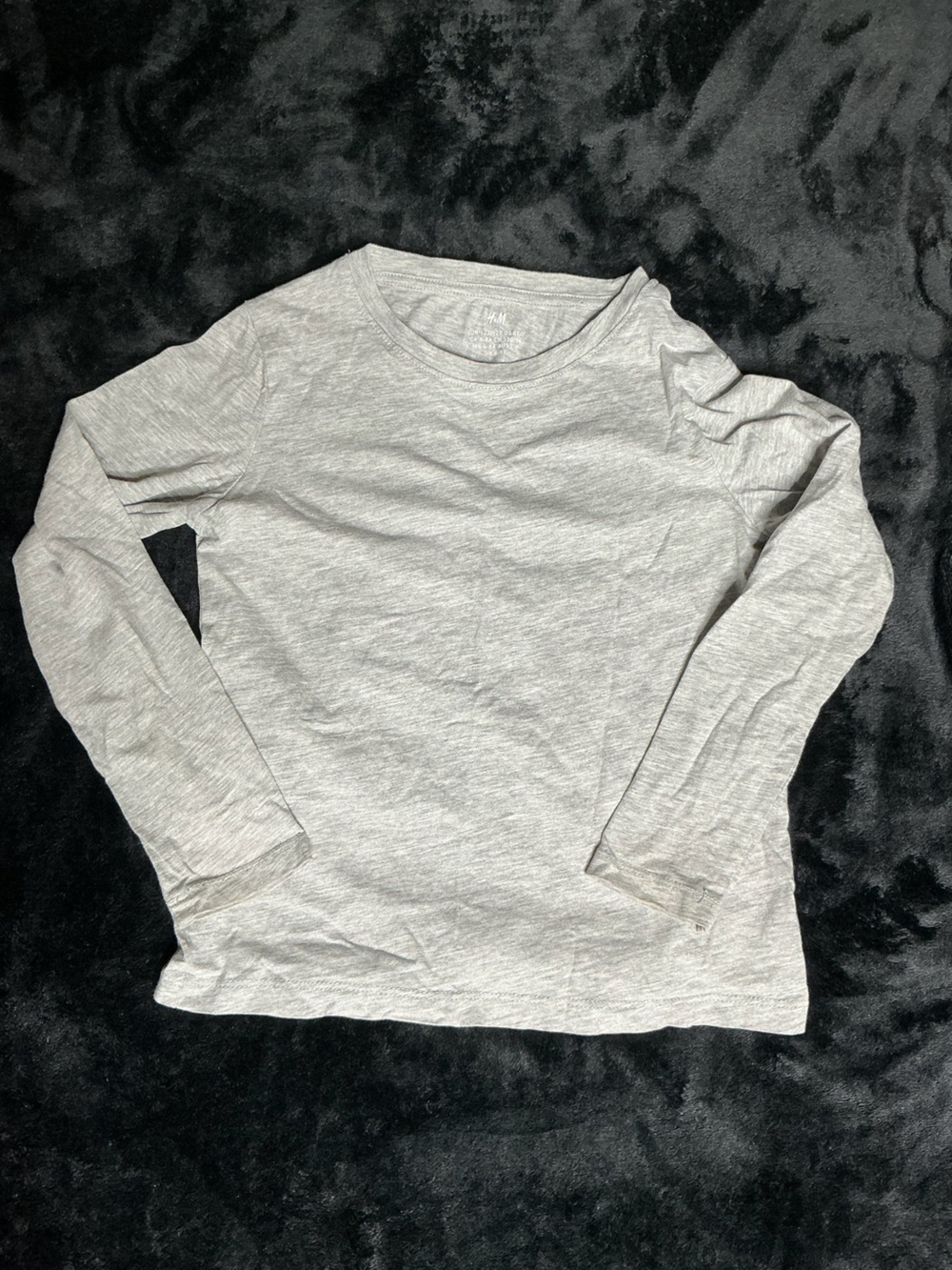 H&M Light Gray Long-Sleeve Crewneck Top